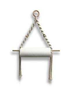 Buy n natural Wooden Paper Towel Holder - Macrame Wall Hanging in Egypt