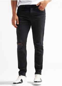 Buy Rinse Wash Slim Fit Distressed Jeans in UAE