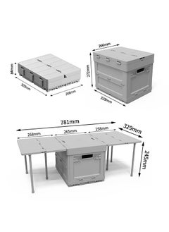 Buy Multifunctional Outdoor Camping Folding Box, Car Trunk Storage Box, SP-04, Grey in UAE