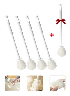 Buy 5 Pcs 360 Degree Rotating Bottle Cleaning Brush Set for Cleaning Baby Bottles, Pacifiers, Sports Bottles, Vases and Glassware, Promotion Five Piece Set (White) in UAE