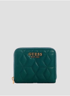 Buy Guess Elenia Quilted Design Mini Wallet Green in Saudi Arabia