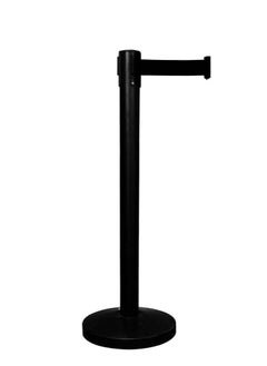 Buy BERRY Black Powder Coated Iron Queue Barrier | Meets all safety standards with 2 Meter Nylon Belt - Black in UAE