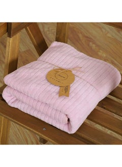 Buy Coral Fleece Bath Towel Household Cloud Feel Can be Worn Can be Wrapped Tube Top Soft Bath Towel Quick Dry Super Absorbent 140*70cm (Pink) in Saudi Arabia