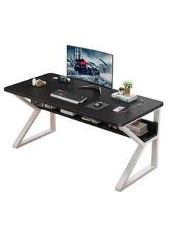 اشتري Desk with Power Outlet,Ergonomic Home Office Desk,Black&White(100*76*60) في الامارات