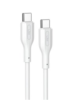 اشتري Moxedo Lite USB-C To USB-C Fast Charging Cable 1M Compatible for  iPad mini 6, MacBook Pro 2021 14" 16", MacBook Air, iPad Pro 12.9", Samsung S21+, Huawei P30, etc. (White) في الامارات