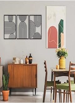 اشتري Home Gallery Mid century modern wood wall art - set of 3 each 60x40 في مصر