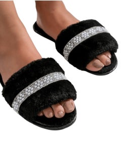 Buy black fur slipper 36/37 in Egypt