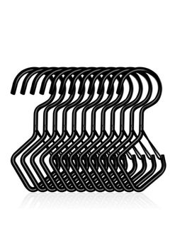 Buy 15 Pcs S Hooks for Hanging, 4 Inch Metal S Hooks, Heavy Windproof Hooks with Safety Buckles, Suitable for Hanging Plants, Clothes, Kitchen Utensil, Pots and Pans (Black) in UAE