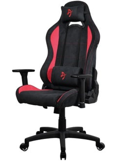 اشتري Arozzi Torretta Premium Super Soft Upholstery Fabric with Unique Velvety Texture Breathable Fluid-Repellant Ergonomic Design with 2 Supportive Pillows for Office and Gaming Chair - Black/Red في الامارات