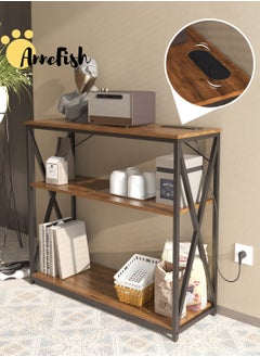 Buy 100*35*90cm Console Table with Power Outlet Adjustable Sofa Table with  Storage Shelf and Entryway Table for Couch Hallway Entrance Living Room in Saudi Arabia