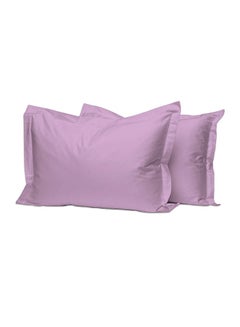 Buy 2-Piece 100 Long Staple Soft Sateen Weave 400 Thread Count Luxury Bed Pillow Cases Cotton Dusty Lavender 50x75cm in UAE