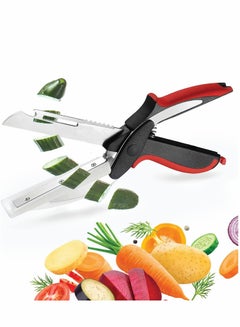 Buy Kitchen Scissor, Universal Clever Food Choppers Slicer Cutter With Cutting Board Ideal Tool Removable Multi-Purpose for Picnics Food Vegetable Baby Food Supplement Scissors, Picnic BBQ Tools in UAE
