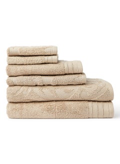 اشتري 6 Pack Hometown Bathroom Towel Set -500 GSM 100% Cotton Low Twist -Color Economical في الامارات