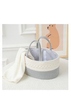 Buy Large Capicity Baby Diaper Cotton Rope Storage Basket with Removable Inserts in Saudi Arabia