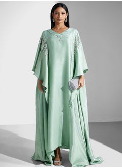 اشتري Embellished Belted Jalabiya في السعودية