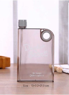 Buy Slim Flat Square Water Bottle 380ML in UAE