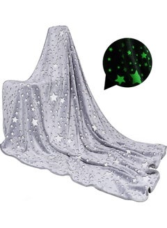 Buy Warm and Cosy Glow In The Dark Blanket Cotton Grey 127 x 152cm in Saudi Arabia