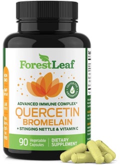 Buy ForestLeaf - Quercetin 500mg - Quercetin with Bromelain, Vitamin C & Sting Nettle 90 Veggie Capsules - Immune Support Supplement in UAE