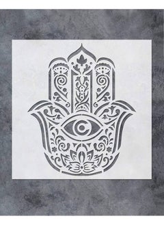 اشتري Hamsa Hand Mandala Wall Decor Stencil 12x12 Inch Yoga Studio Decor Hand Art Painting Stencil for Wood Wall Furniture Floor Tiles Fabric Art Painting في الامارات