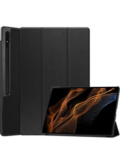 Buy Protective Flip Case For Samsung Galaxy Tab S8 Ultra With Trifold Stand Auto Wake Sleep Shockproof Cover in UAE