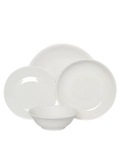 Buy 16-Piece Porcelain Dinner Set White; 4Pcs Dinner Plates Size 10 Inch, 4Pcs Side Plates Size 7 Inch, 4Pcs Deep Plates Size 8 Inch, 4Pcs Bowls Size 6 Inch in Saudi Arabia