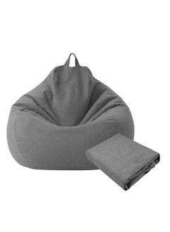 Buy Sofa Bean Bag Sofa Cover, Cloth Cover without Filler, Soft Cotton Linen, Sack Bean Bag for Adults, Kids, Teens Grey in UAE