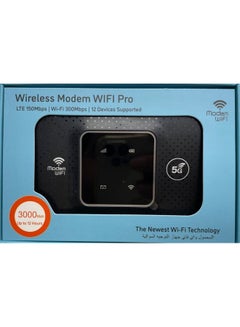 Buy Mobile WiFi Top Link 4G Wireless Modem LTE 150Mbps WIFi 300Mbps Support to 12 devices long time fast internet HW52 PRO Black in UAE