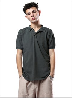 Buy Dark Olive Solid Comfy Polo Shirt in Egypt