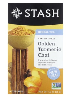 اشتري Herbal Tea Golden Turmeric Chai Caffeine-Free 18 Tea Bags 1.2 oz (36 g) في الامارات