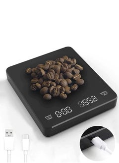 اشتري Digital Coffee Scale，Coffee Scale with Timer，0.1g High Precision, Electric Mini Kitchen Food Scale, 3000 Grams Coffee Scales with Invisible Screen في السعودية