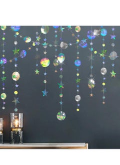 اشتري Star Party Decoration Iridescent Supplies Holographic Twinkle Little Stars Garlands Euphoria Hanging Decor Disco Birthday Backdrop Bridal Bachelorette Ramadan EID Graduation في السعودية