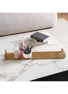 اشتري Dover Rectangular Metal Decor Tray With Handle76X16X5Cm- Gold في الامارات