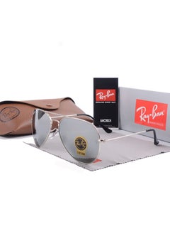 Buy Ray-Ban Classic Pilot Sunglasses Gold Framed with Sliver UV Lenses in Saudi Arabia