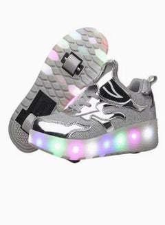 Buy LED Flash Light Fashion Shiny Sneaker Skate Shoes With Wheels And Lightning Sole in Saudi Arabia