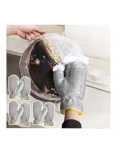 Buy 3 Pairs Multipurpose Wire Dishwashing Gloves for Wet And Dry,Non-Scratch Metal Wire Household Cleaning Gloves for Cleaning Tableware,Reuseable Cleaning Gloves for Pots/Pans/Stove Top in Saudi Arabia