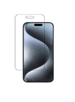 Buy iPhone 15 Plus glass screen protector. 9H hardness, ultra-thin, transparent, bubble-free HD in Saudi Arabia