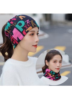 Buy New Womens Snood Scarf Convertible Twist CapColored Letters Colored Letters in Saudi Arabia