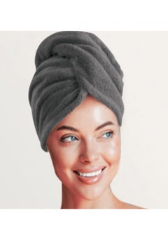 Buy Drying hair set 2pcs, Wrap bonnet+ hair tie Anti-tangle, Gray in Egypt