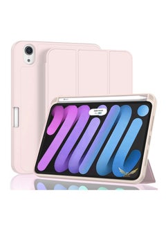 Buy iPad Mini 6 Cover with Pencil Holder Silicone Smart Folding Case Compatible with Apple iPad Mini 6 2021 8.3 Inch in UAE