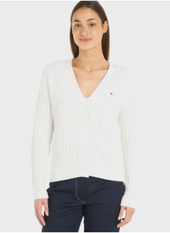 Buy Front Button Logo Detail Cardigan in UAE