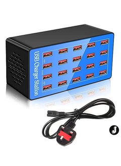 Buy "20-Port Multi USB Charger, 100W Charging Station with Smart Detection – USB Charger for Smartphones, Tablets, & Devices" in UAE