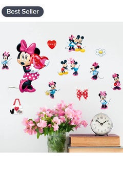 Buy New Minnie Waterproof Wall Sticker Living Room Background Decoration Children's Room Decoration Removable Wallpaper Size 20x30CM in Saudi Arabia