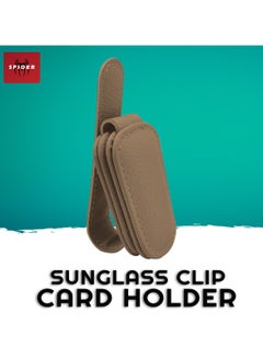 Buy Car Sun Visor Sunglass Clip Card Holder Clip PU Leather Sunglass Holder Clip - Spider - 1 Pcs BROWN in Saudi Arabia