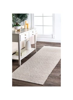 اشتري Lorretta Geometric Cotton Runner Rug 2' 6" X 6' Taupe في الامارات