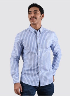 اشتري Men's Lion Oxford Shirt - Blue White Stripe في السعودية