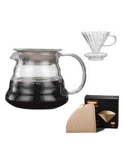 Buy 3-Piece Glass Coffee Pot Set 360ml in UAE