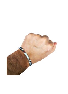 Buy Men's bracelet plated with silver and platinum - one of the latest fashion trends - Italian design in Egypt