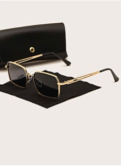 Buy Polarized Men’s Sunglasses With A Gold Elegant Frame And Black Lenses in Saudi Arabia