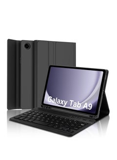 Buy Case With Keyboard For Samsung Galaxy Tab A9 8.7 Inch 2023 Detachable Bluetooth Keyboard Case Black in Egypt
