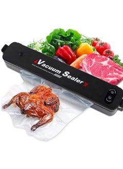 اشتري Automatic Vacuum Sealer Machine for Food Preservation Storage Saver Automatic Vacuum Sealing System, Intelligent LED Indicator Lights,with Drainage Holes baffles Starter Kit Inclued15 PCS Bags Black في الامارات